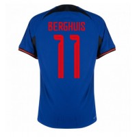Nederland Steven Berghuis #11 Fotballklær Bortedrakt VM 2022 Kortermet
